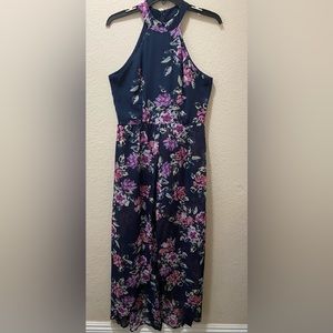 WINDSOR Floral print romper maxi with overlay Size 5